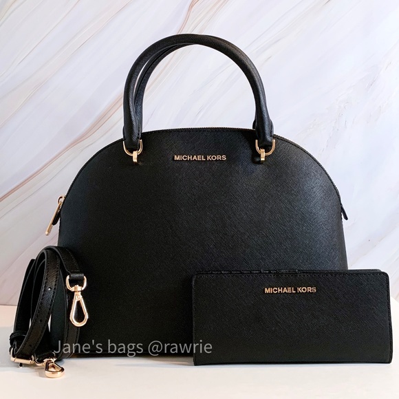 New MK Emmy Large Dome Satchel & Wallet Set